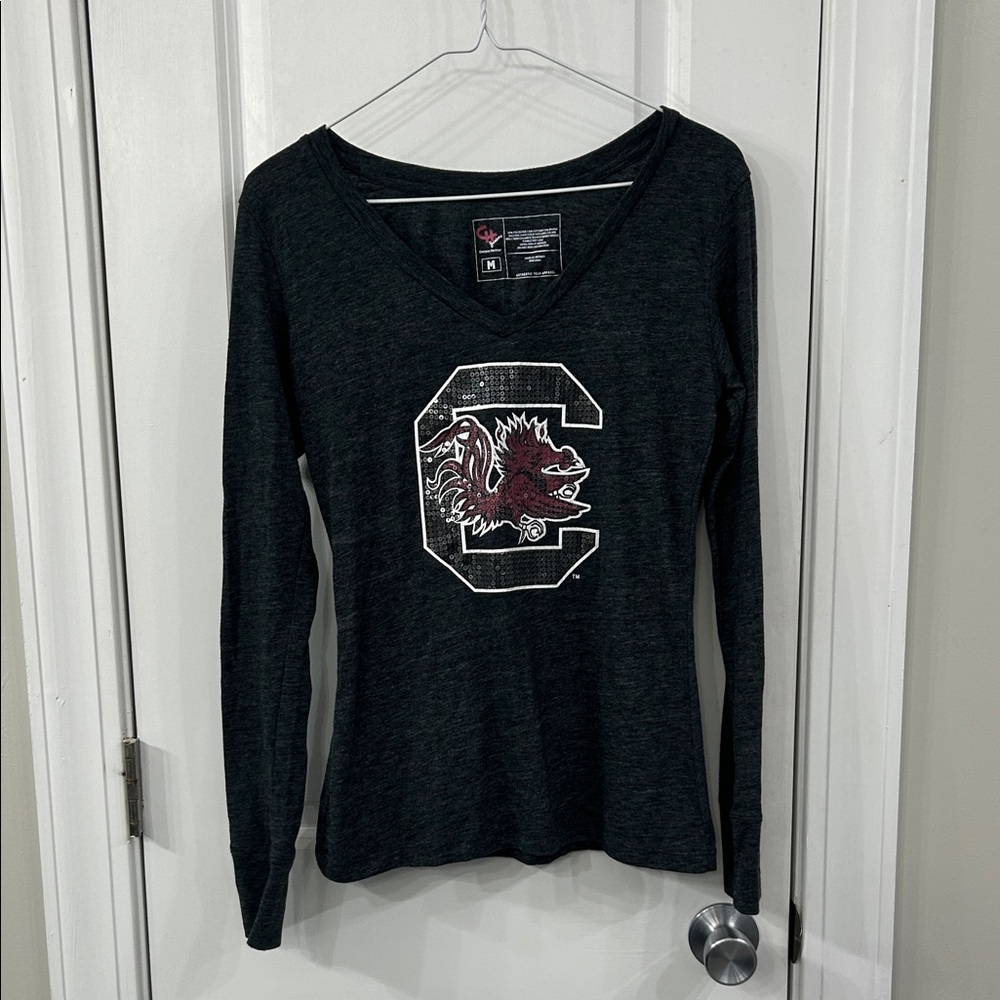 USC Carolina Gamecocks Campus Heritage Black Long Sleeve Tee w/Graphic Jr size.
